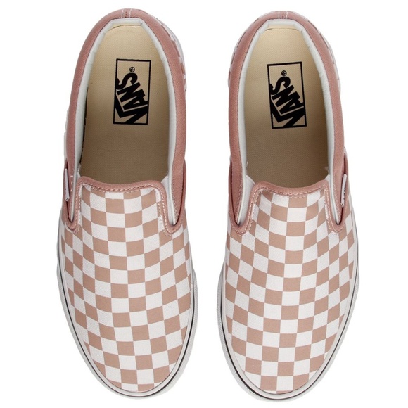 VANS CLASSIC SLIP-ON CHECKERS MAHOGANY ROSE SHOES - Picture 5 of 8